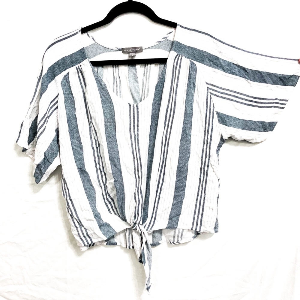 Peace & Pearls Striped Top